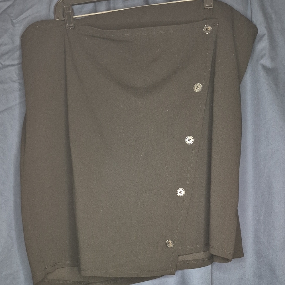 Torrid Black Asymmetrical Button Skirt